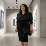 پارچه مخمل کش کره ای جواهر دوزی - تصویر 5